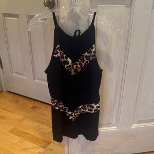 Leopard Print Black Women's Top